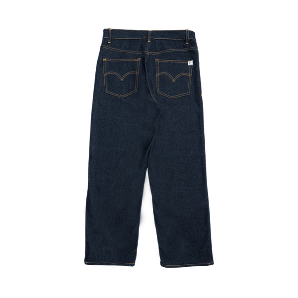 P Square Wide Loose Cut Jeans - Deep Ocean