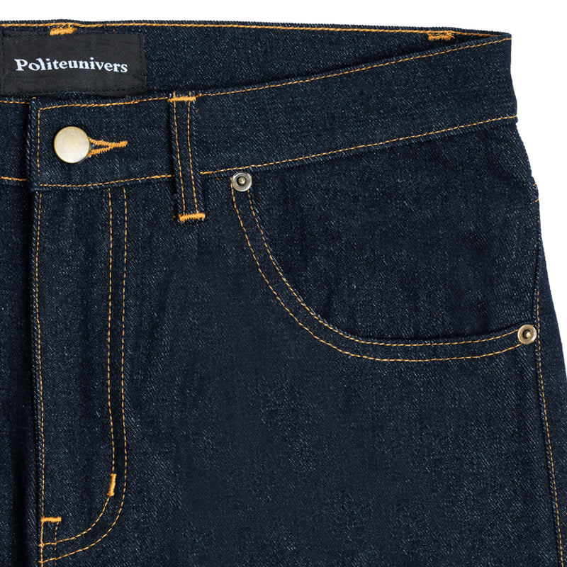 P Square Wide Loose Cut Jeans - Deep Ocean