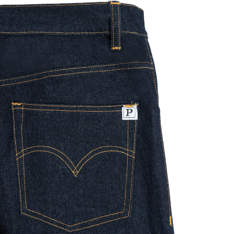 P Square Wide Loose Cut Jeans - Deep Ocean