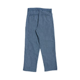 Herringbone Double Pleated Pants - Blue Denim