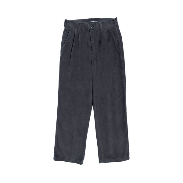 Double Pleated Corduroy Pants - Washed Black