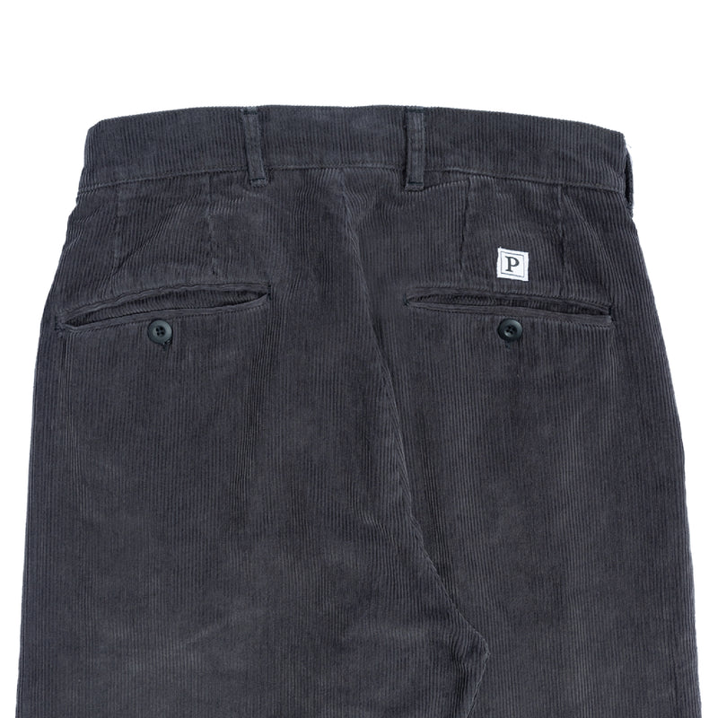 Double Pleated Corduroy Pants - Washed Black