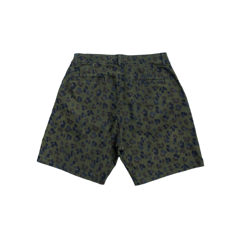 Double Pleated Short - Dark Leopard