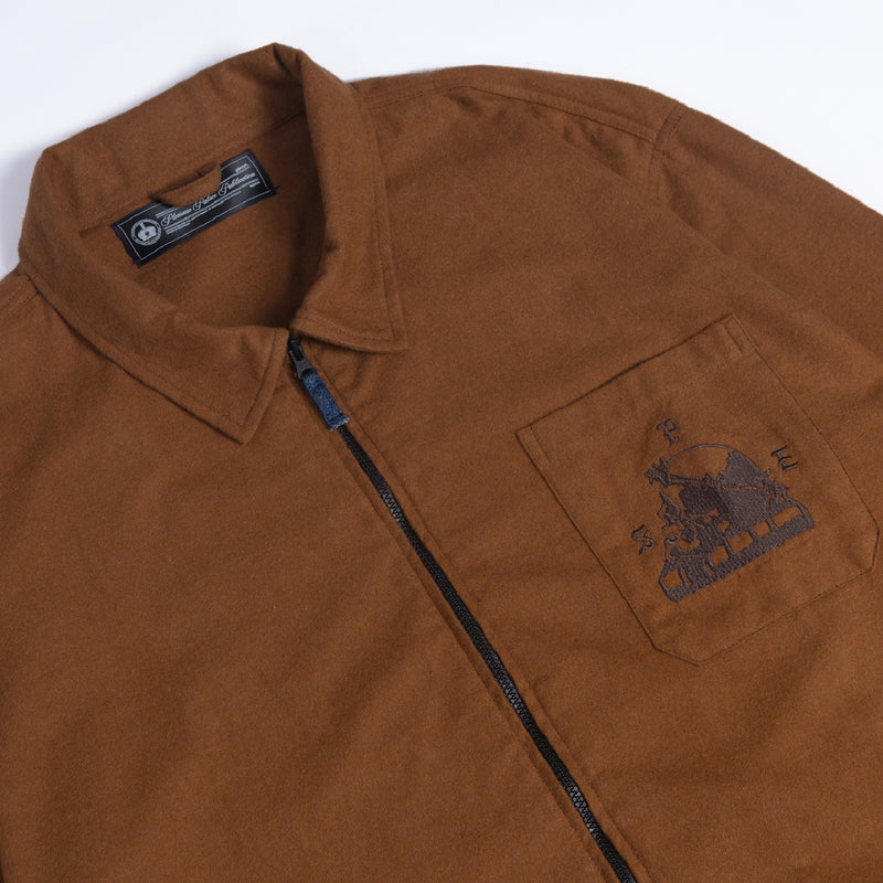 Sigma Zip Flannel Shirt - Brown
