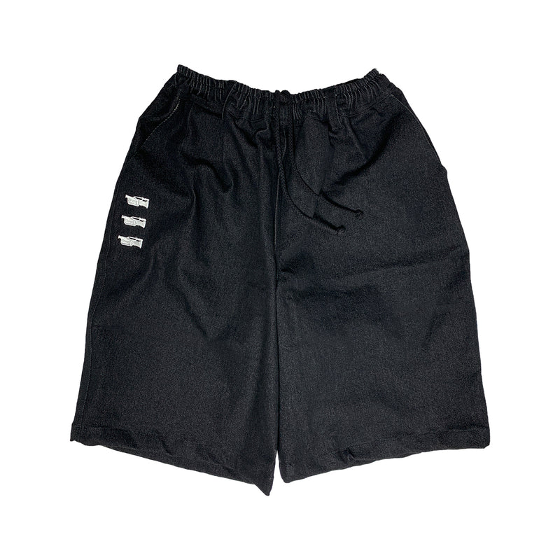 3Vx White Short Denim - Black