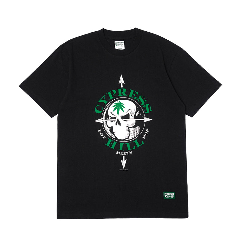 Pot Meets Pop x Cypress Hill - Skull & Compass T-shirt Black
