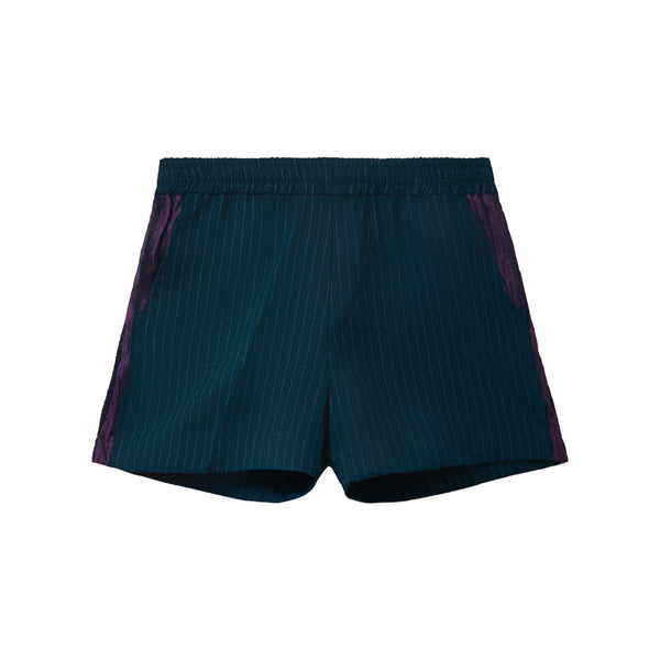 Striped Gabardine Short - Green