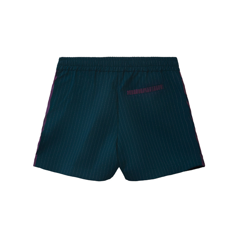 Striped Gabardine Short - Green