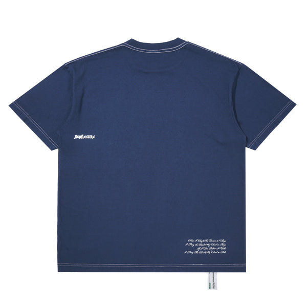 Prayer T-shirt - Overdyed Indigo Blue