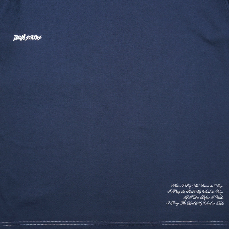 Prayer T-shirt - Overdyed Indigo Blue