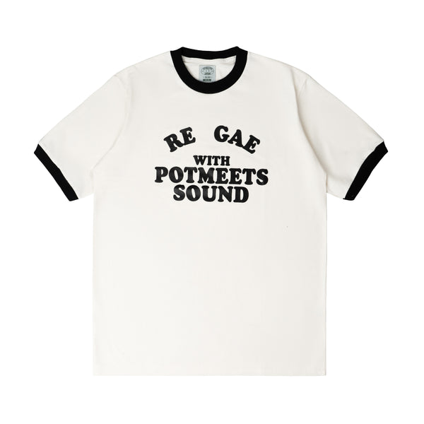 Pot Meets Sound Ringer T-shirt - White FW`23