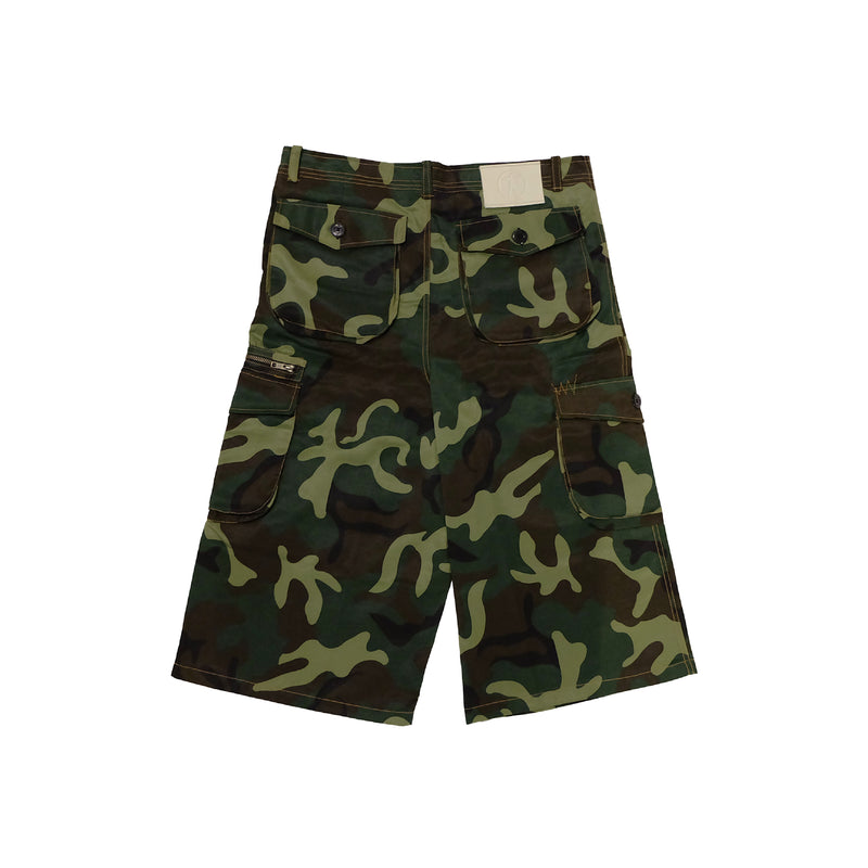 Commander Green Camo Cargo Jorts - Green Camouflage