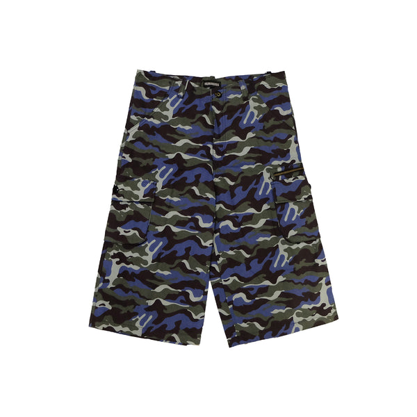 Commander Blue Camo Cargo Jorts - Blue Camouflage