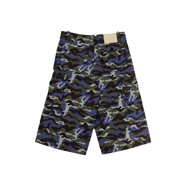 Commander Blue Camo Cargo Jorts - Blue Camouflage