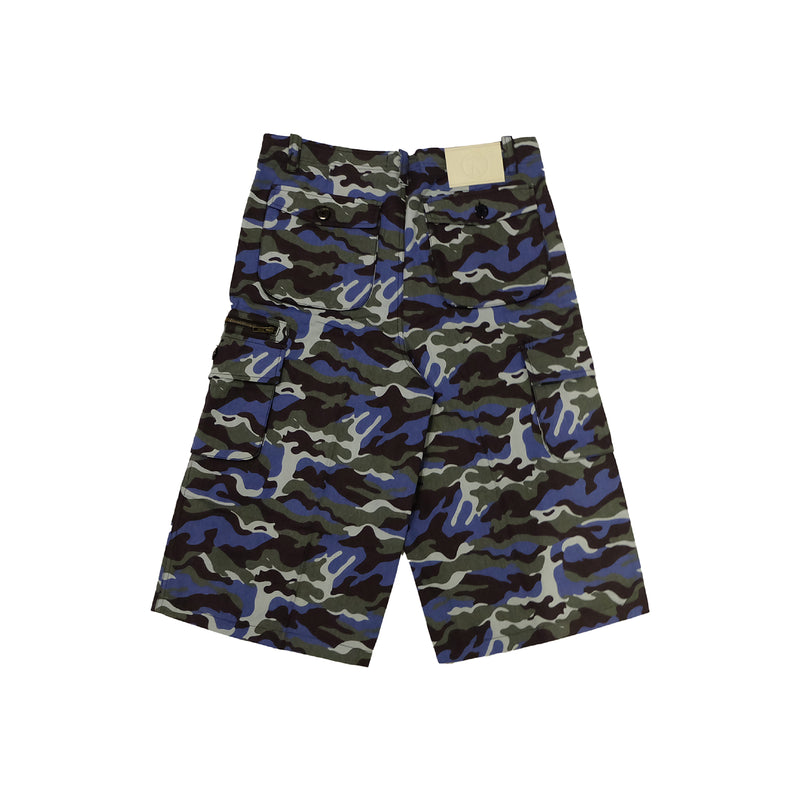 Commander Blue Camo Cargo Jorts - Blue Camouflage