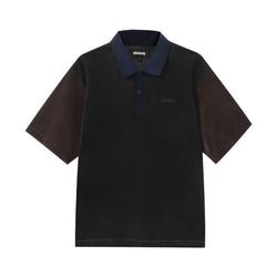 Velour Polo Shirt - Dark Grey