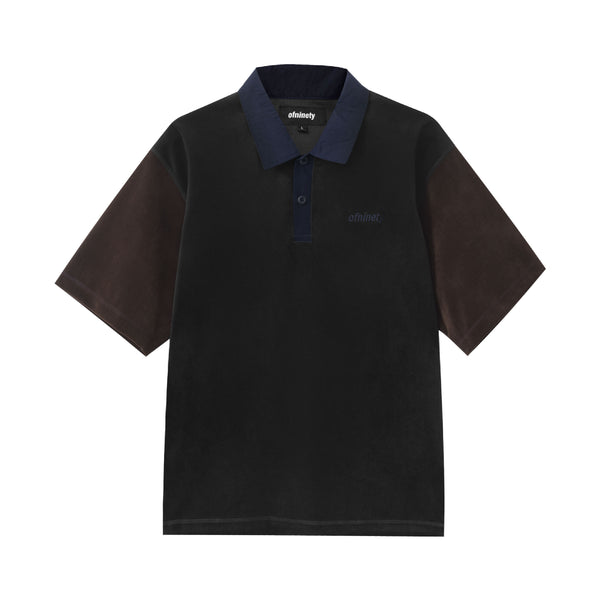 Velour Polo Shirt - Dark Grey