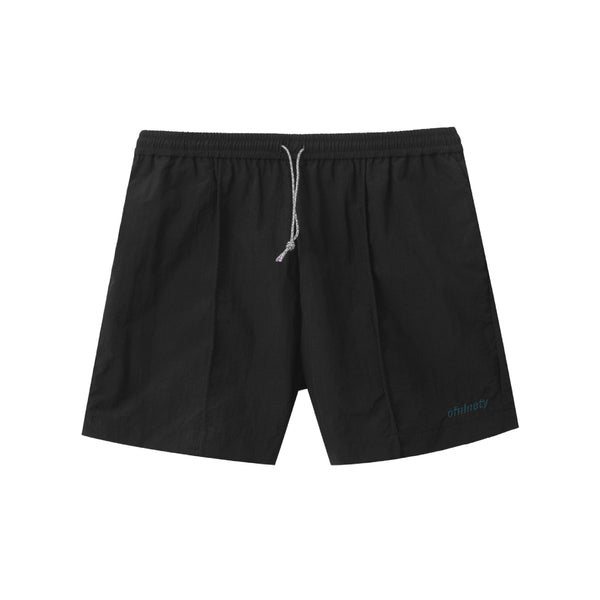 Pleated Nylon Shorts - Black