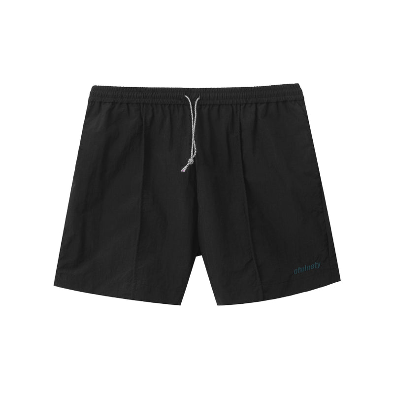 Pleated Nylon Shorts - Black