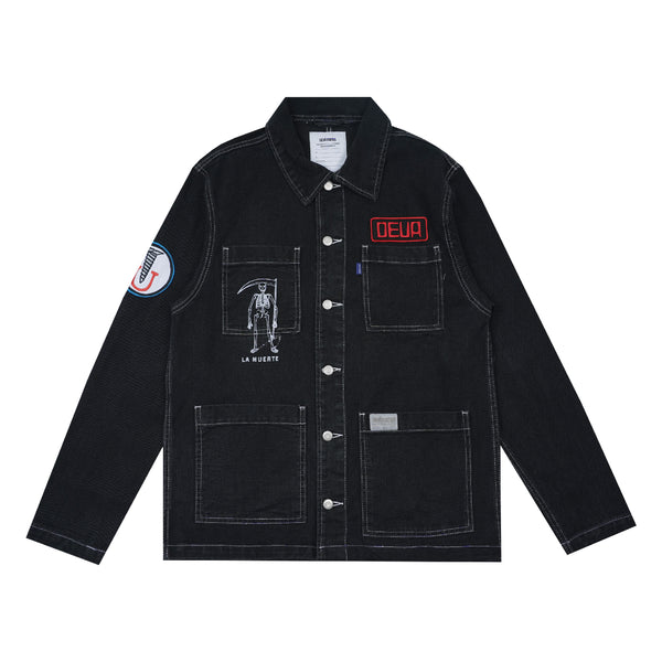 Screws Denim Chore Jacket - Washed Black