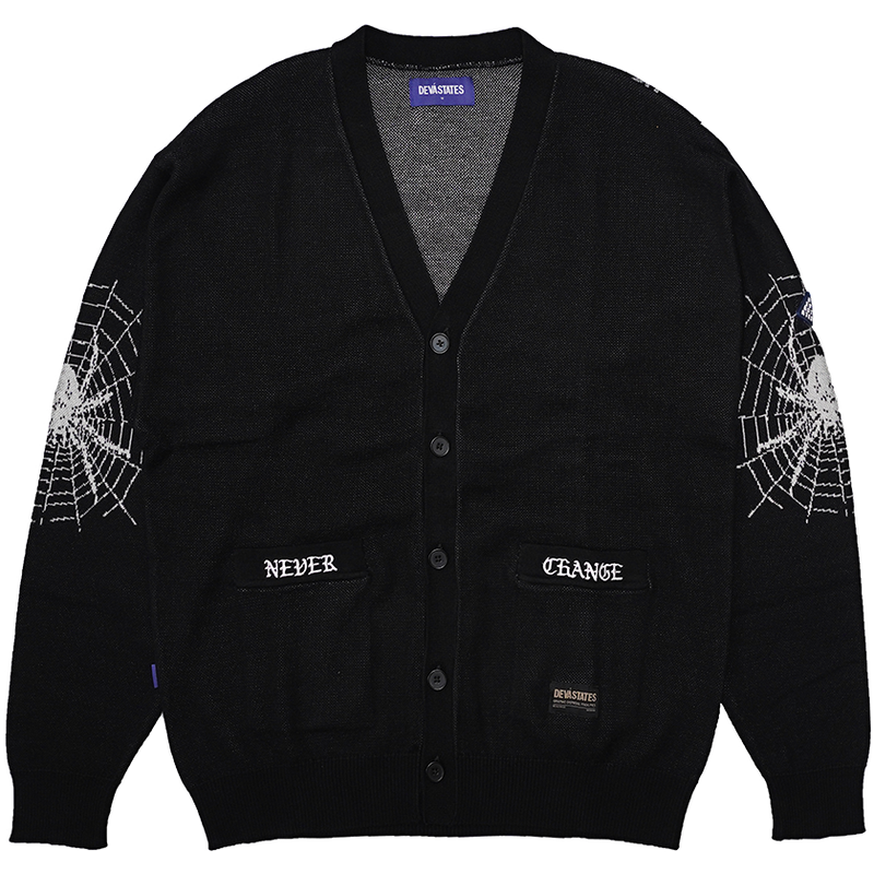 Web Knitwear Cardigan - Black