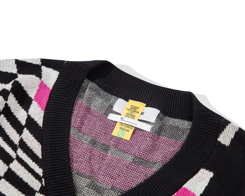 Elhaus X Buru Cardigan Grid - Collage