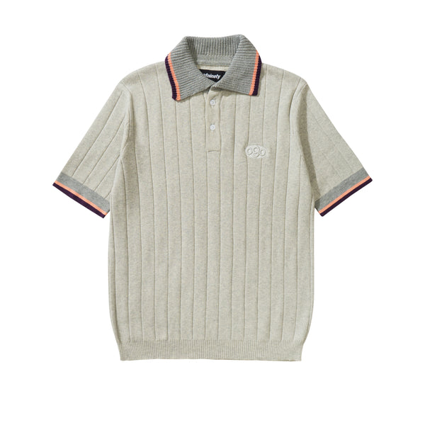 Knitted Polo Shirt - Grey
