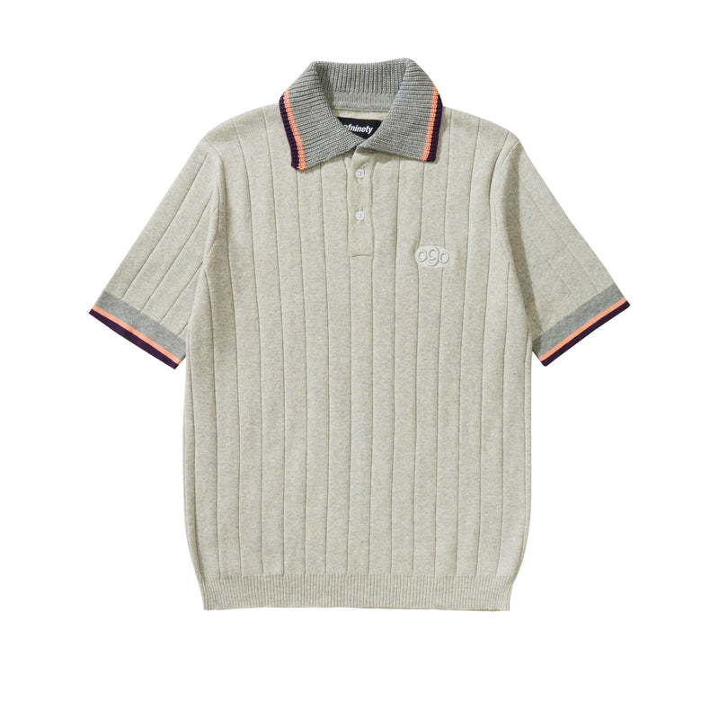 Knitted Polo Shirt - Grey