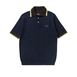 Knitted Polo Shirt - Navy