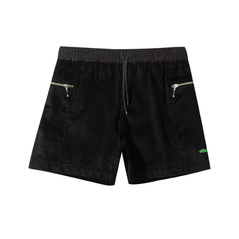 Side Pocket Corduroy Shorts - Black