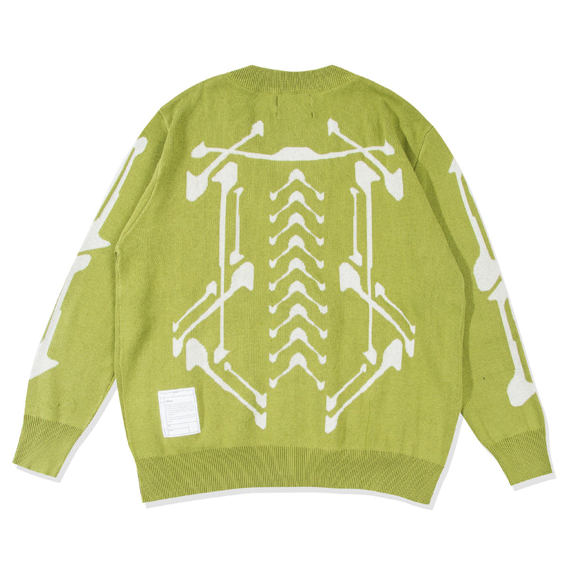 Future Skull Cardigan - Olive