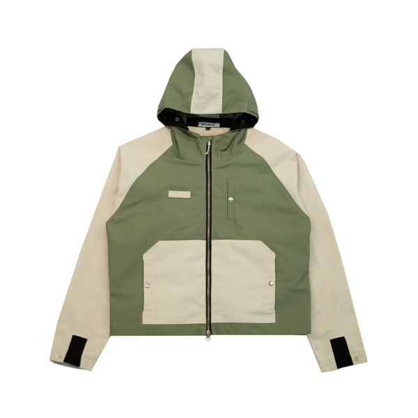 Thumbslot Hooded Jacket - Sage Eggshell