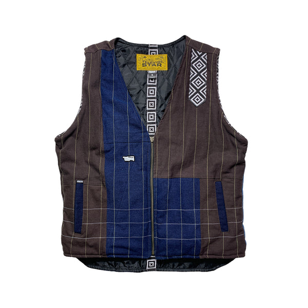 No Waste Vest - Brown Navy Navajo
