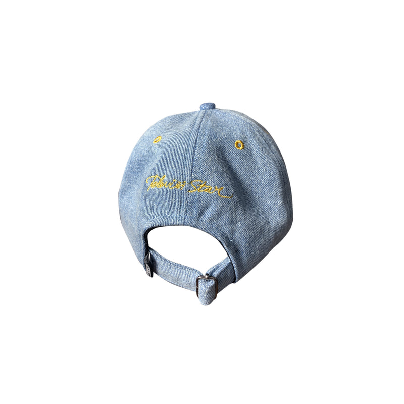 Sunny Face Gold Cap - Light Blue