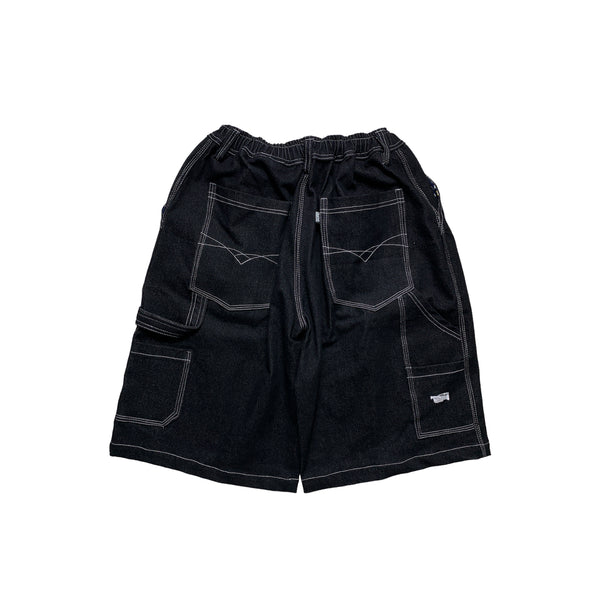 Denim Carpenter White Stich Short Vx White - Black