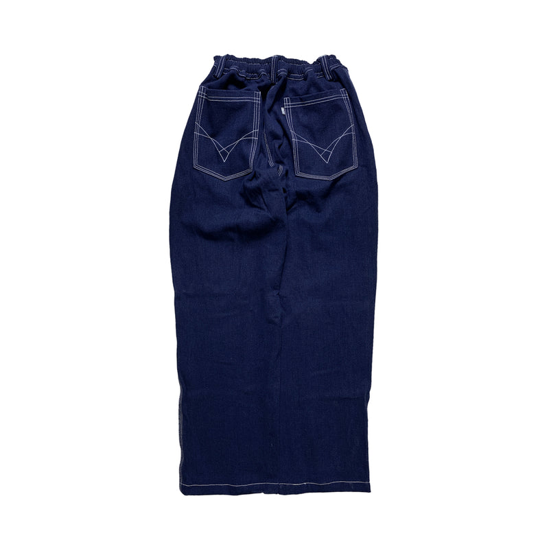 Denim White Stich Straight Cut 3Vx Outline Gold - Navy