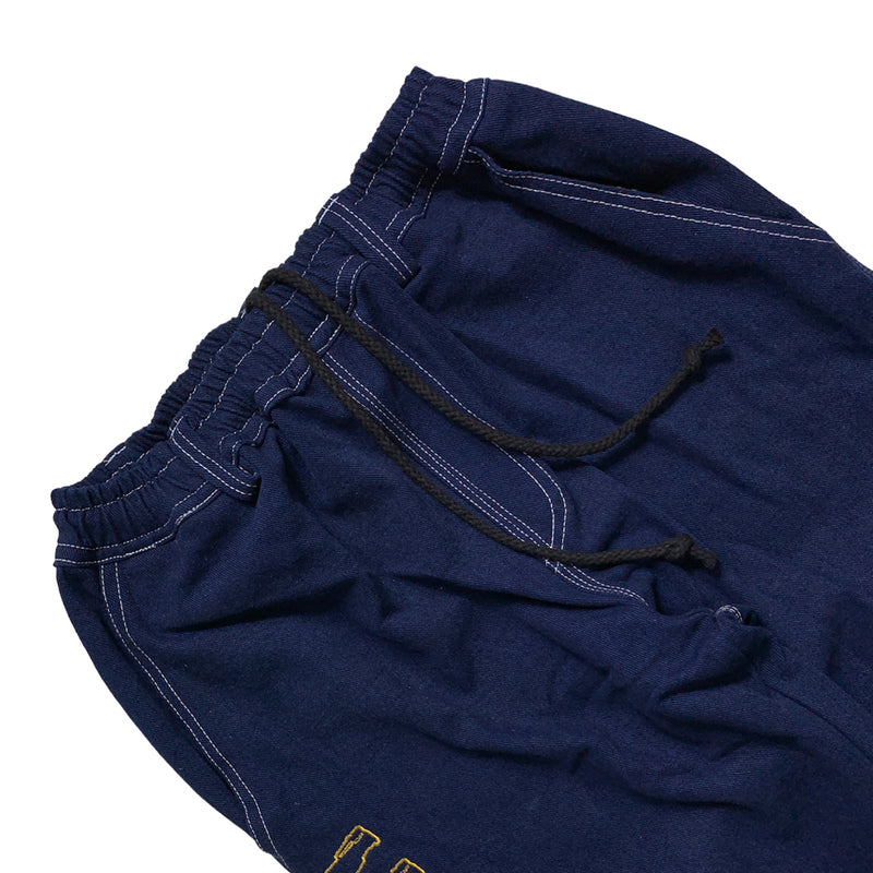 Denim White Stich Straight Cut 3Vx Outline Gold - Navy