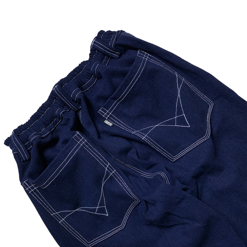 Denim White Stich Straight Cut 3Vx Outline Gold - Navy