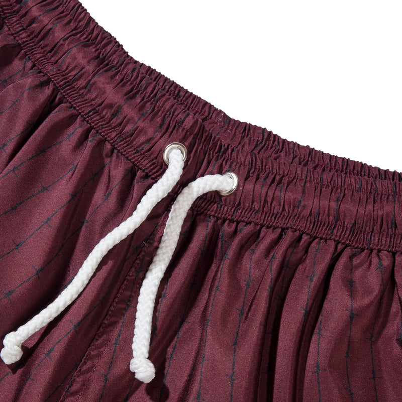 Barbed Wire Shorts - Maroon