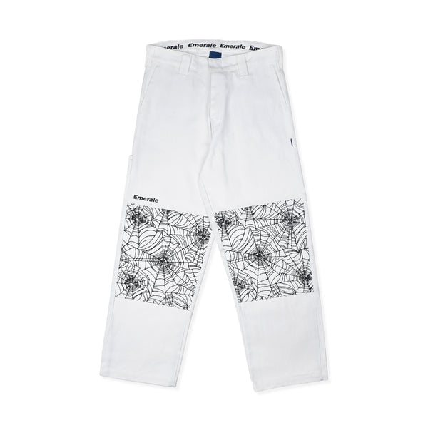 Spider Web Double Knee Pants - White