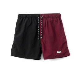 Two Tone Shorts - Black/Burgundy