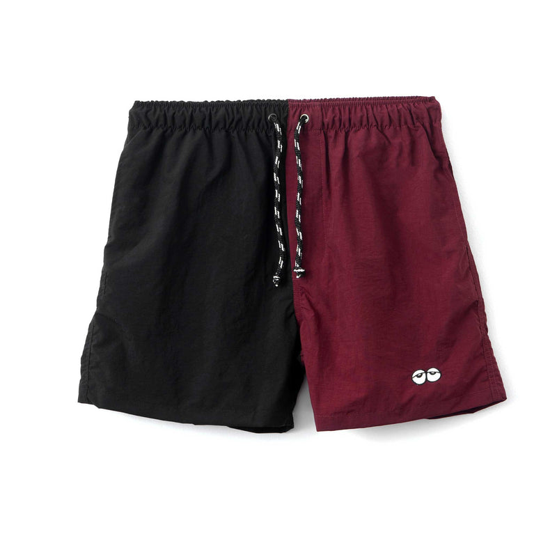 Two Tone Shorts - Black/Burgundy