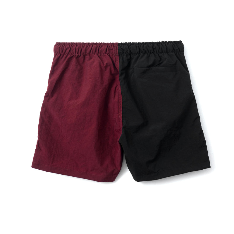 Two Tone Shorts - Black/Burgundy