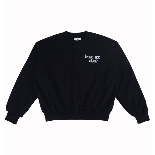Leave Me Alone Logo Crewneck - Black